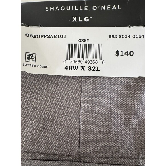Shaquille O’Neal XLG Gray Plaid Men's Stretch Classic Fit Suit Pants 48W-32L - Picture 14 of 14